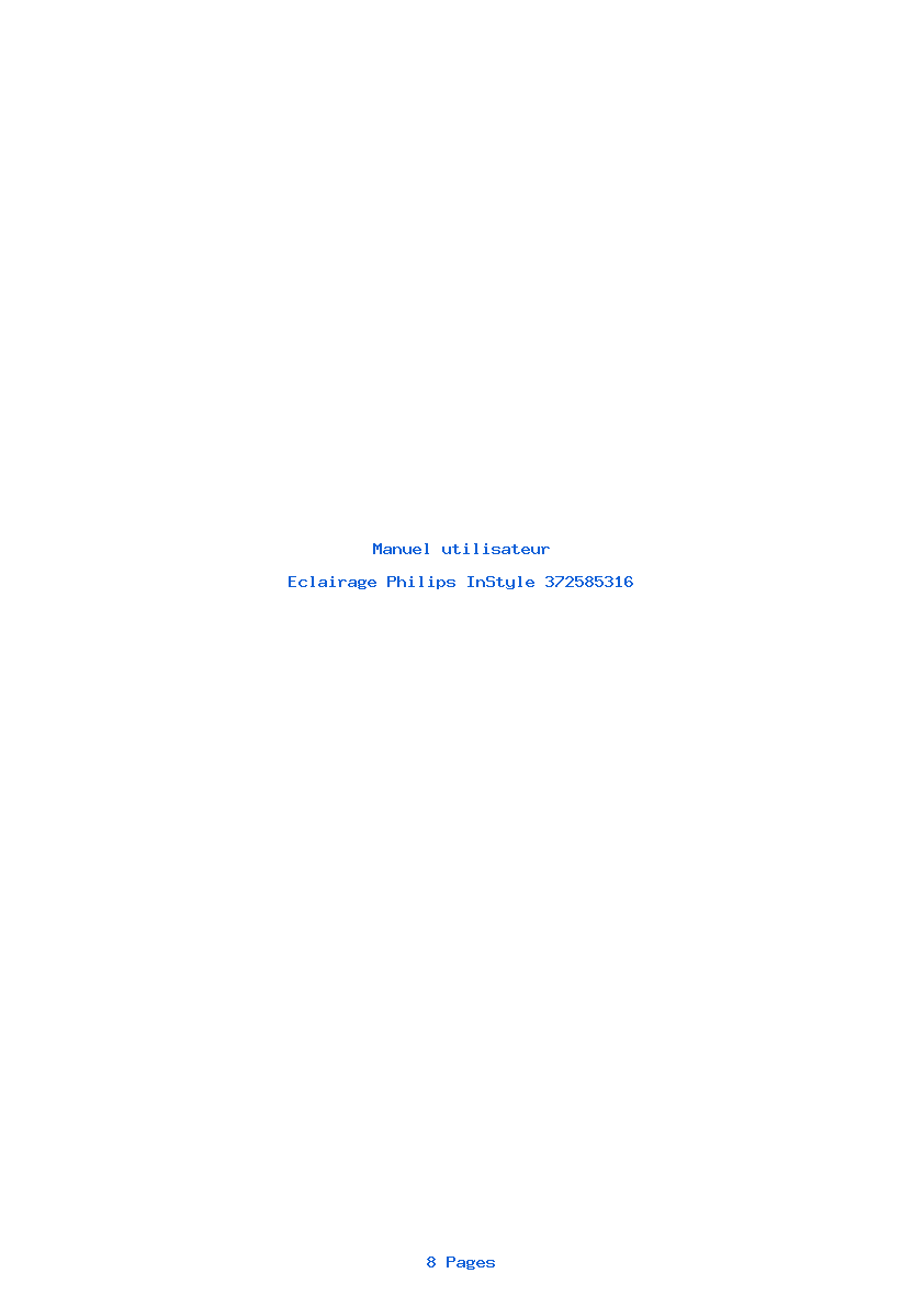Page 1 de la notice Manuel utilisateur Philips InStyle 372585316