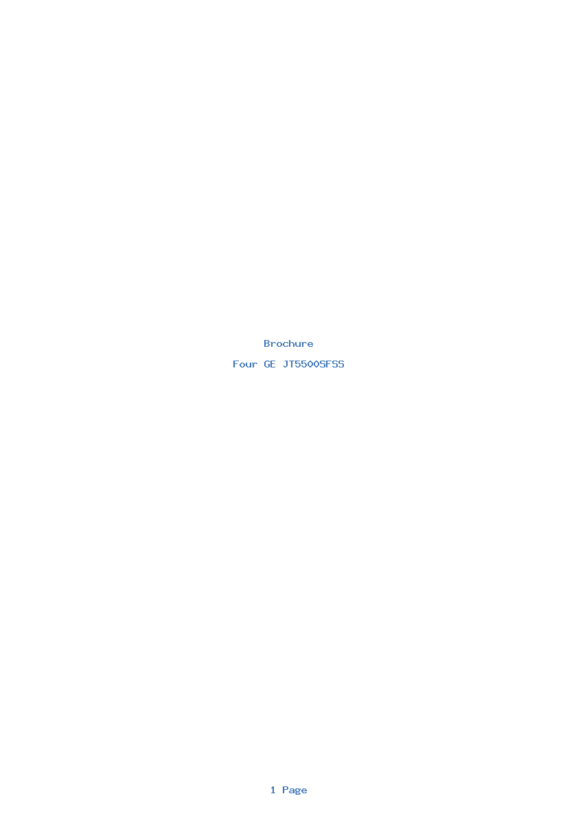 Page 1 de la notice Brochure GE JT5500SFSS