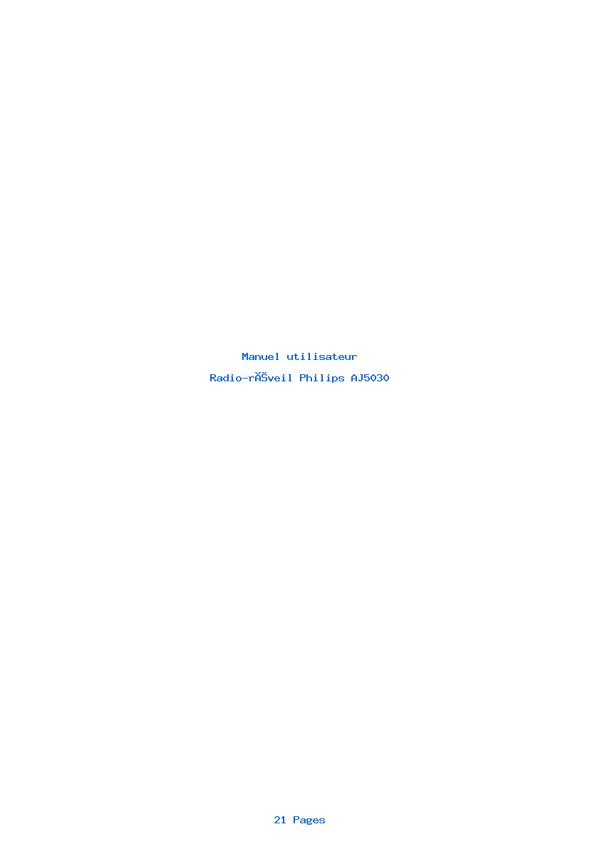 Page 1 de la notice Manuel utilisateur Philips AJ5030