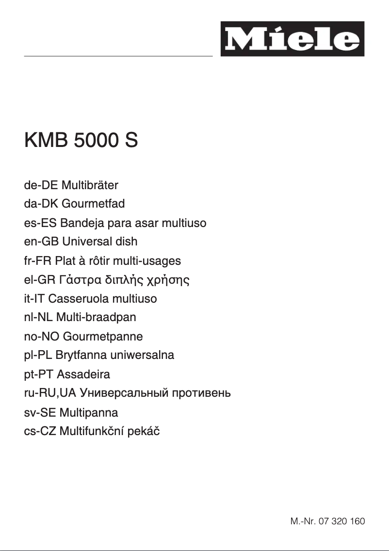 Page 1 de la notice Manuel utilisateur Miele KMB 5000-S