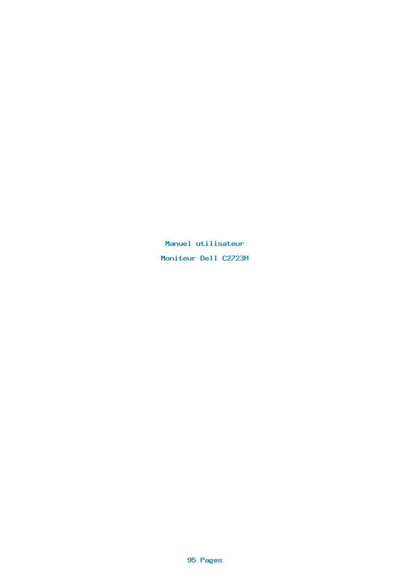 Page 1 de la notice Manuel utilisateur Dell C2723H