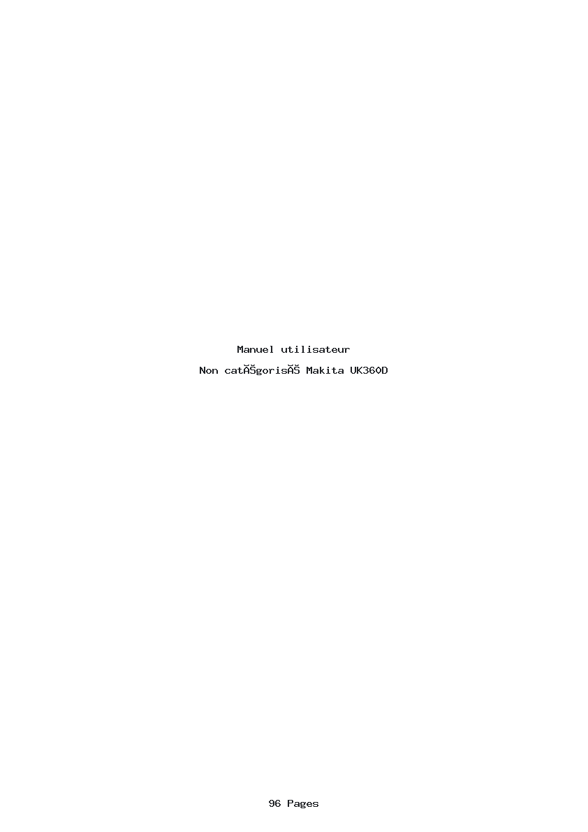 Page 1 de la notice Manuel utilisateur Makita UK360D