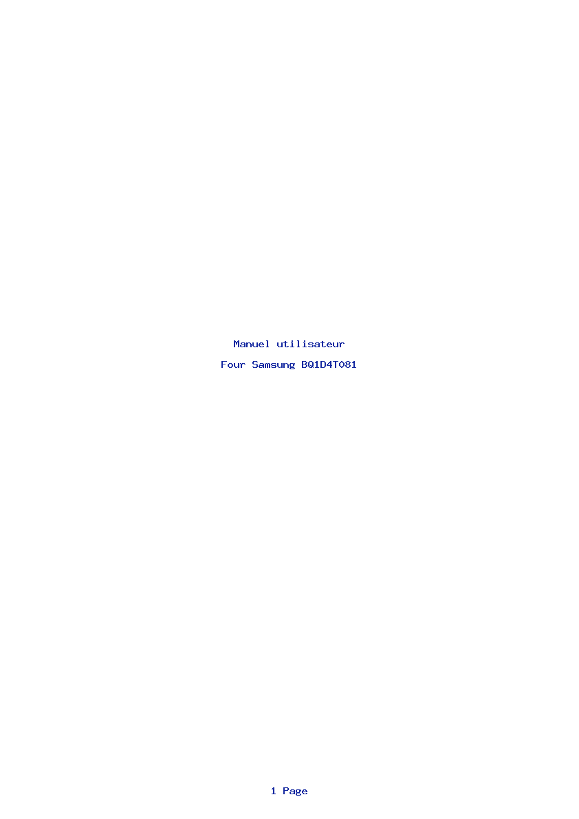Page 1 de la notice Manuel utilisateur Samsung BQ1D4T081
