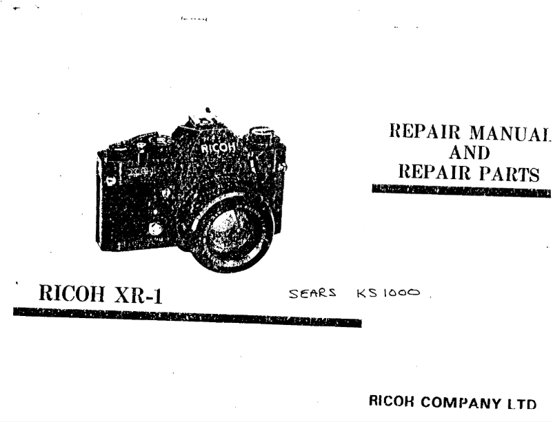 Page 1 de la notice Manuel utilisateur Ricoh XR-1