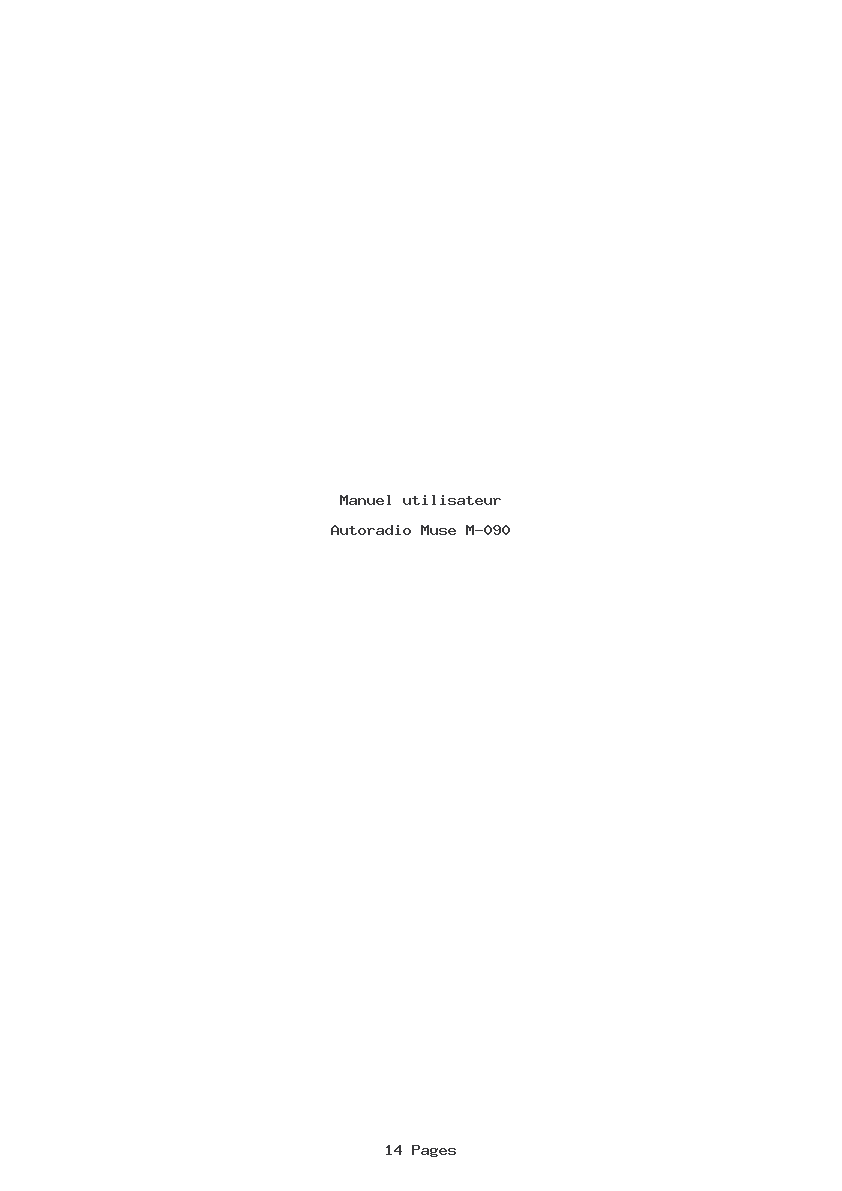 Page 1 de la notice Manuel utilisateur Muse M-090