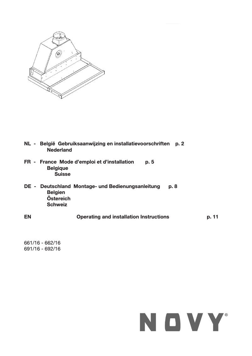 Page 1 de la notice Manuel utilisateur Novy Telescopic Glass 661