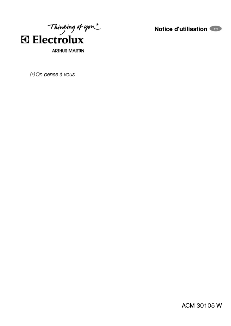 Page 1 de la notice Manuel utilisateur Arthur Martin-Electrolux ACM 30105 W
