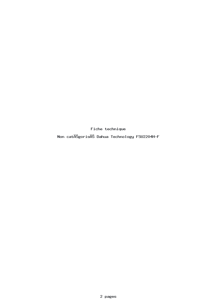 Page 1 de la notice Fiche technique Dahua Technology FSU2204H-F