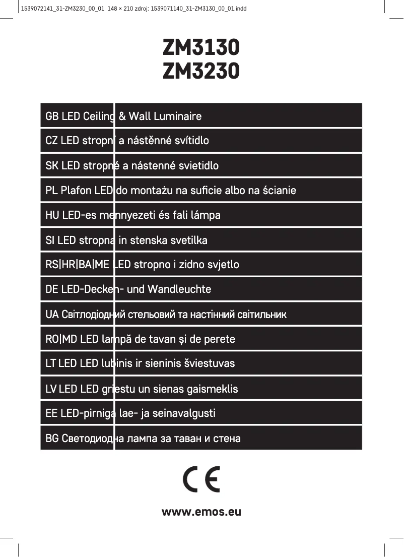 Page 1 de la notice Manuel utilisateur Emos ZM3230