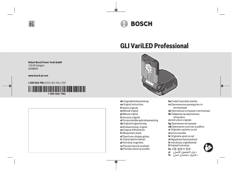 Page 1 of the manual User Manual Bosch GLI 14,4 V Professional