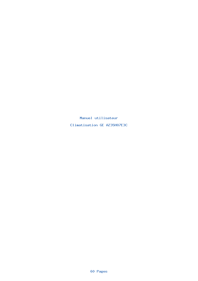 Page 1 de la notice Manuel utilisateur GE AZ35H07E3C