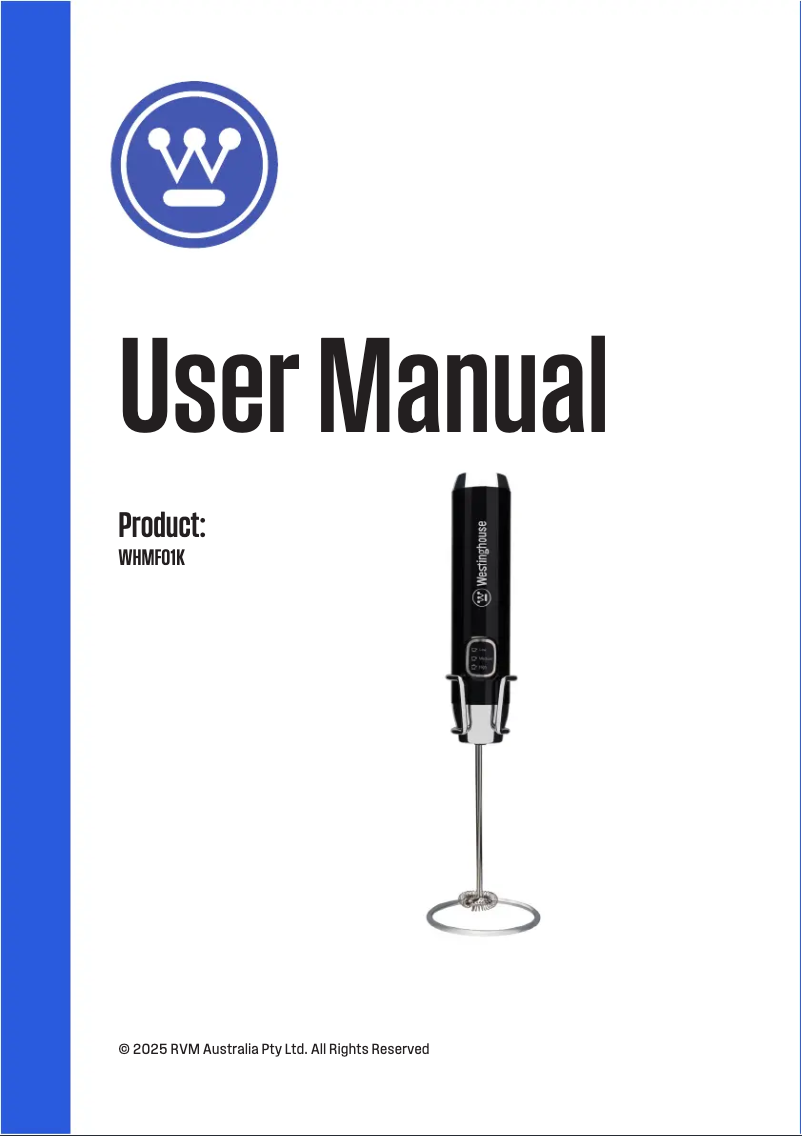 Página 1 del manual Manual de usuario Westinghouse WHMF01K