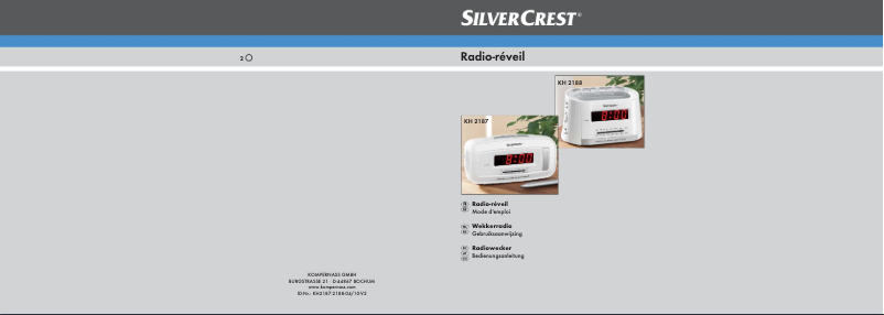 Page 1 de la notice Manuel utilisateur SilverCrest KH 2187