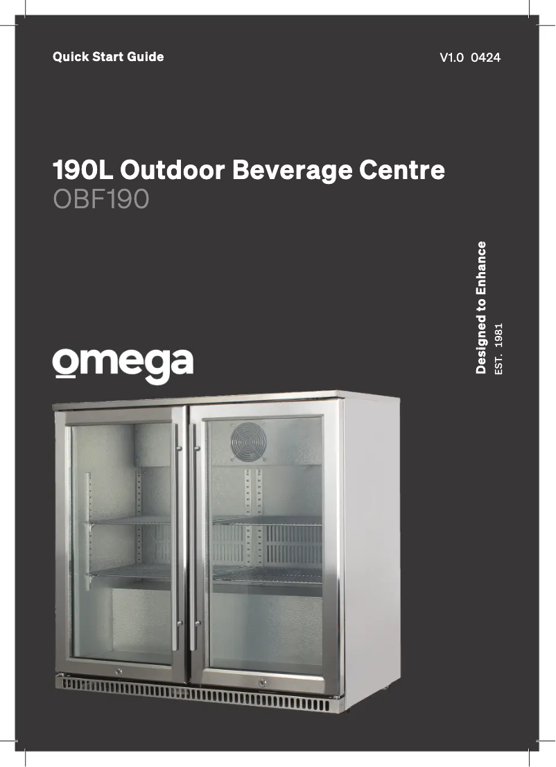 Page 1 of the manual Quick Start Guide Omega OBF190