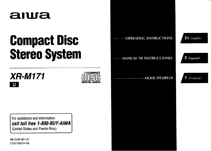 Page 1 de la notice Manuel utilisateur Aiwa XR-M171