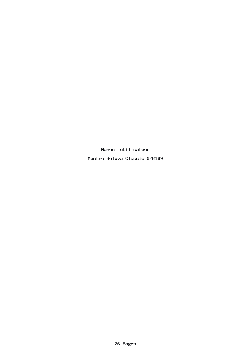 Page 1 de la notice Manuel utilisateur Bulova Classic 97B169