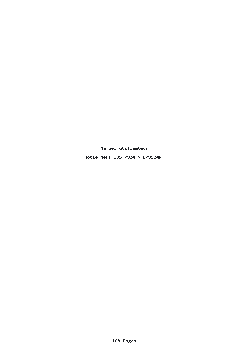 Page 1 de la notice Manuel utilisateur Neff DBS 7934 N D79S34N0