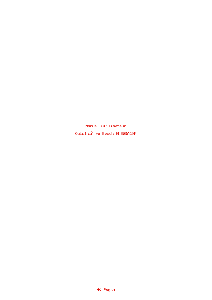 Page 1 de la notice Manuel utilisateur Bosch HKS59A20M