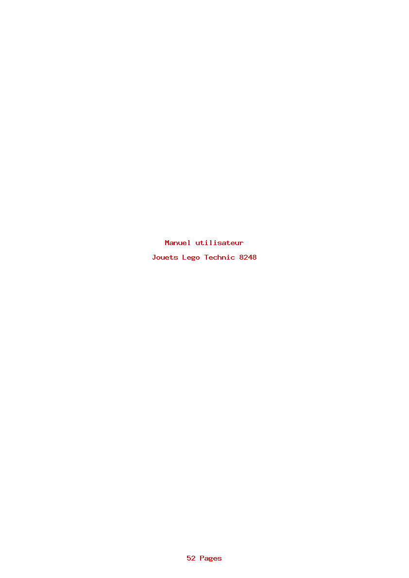 Page 1 de la notice Manuel utilisateur Lego Technic 8248