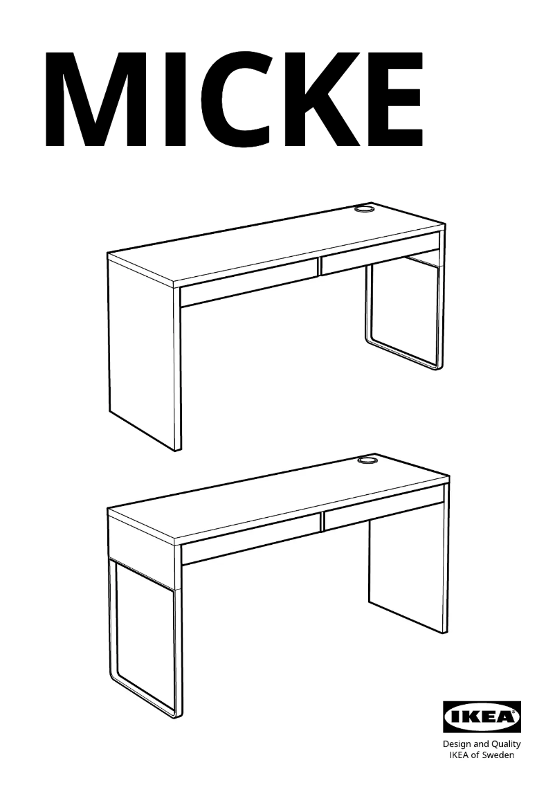 Page 1 de la notice Manuel utilisateur Ikea MICKE 403.542.78