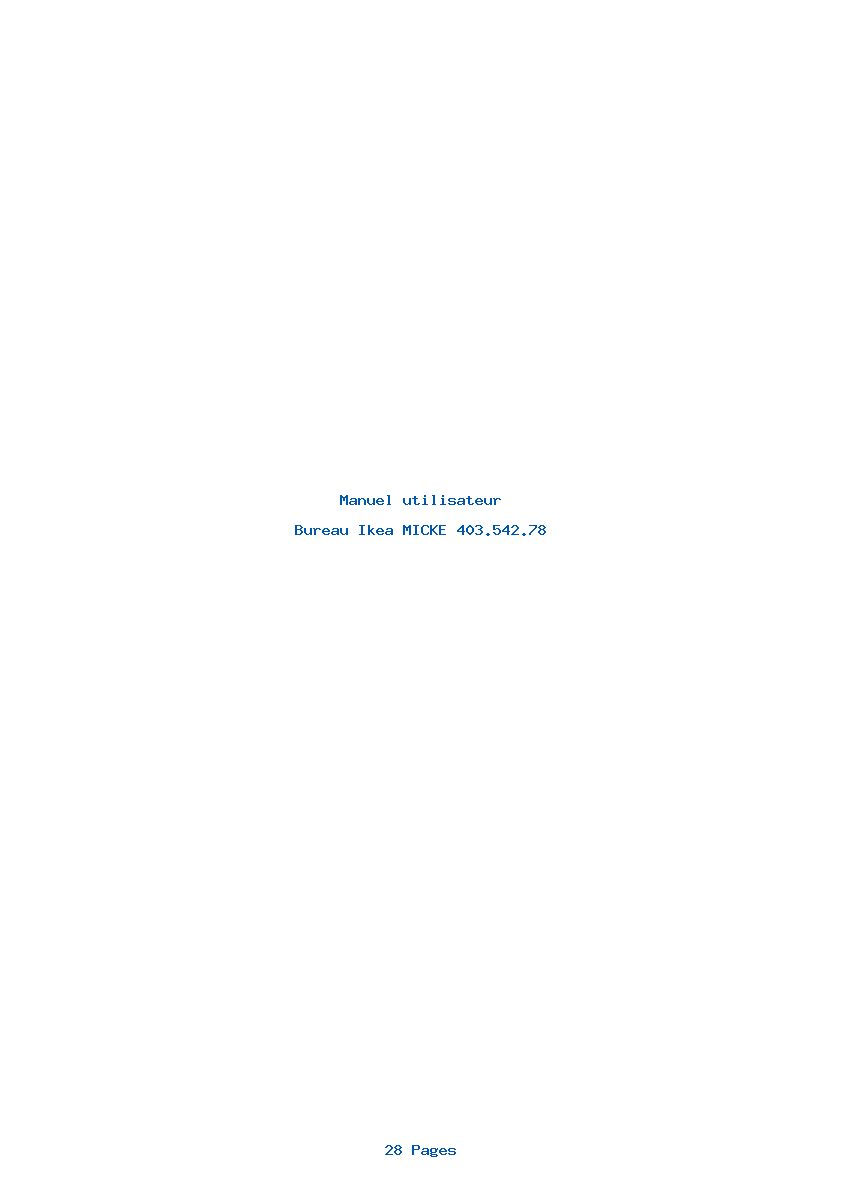 Page 1 de la notice Manuel utilisateur Ikea MICKE 403.542.78
