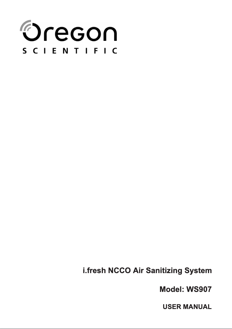 Page 1 of the manual User Manual Oregon Scientific WS907