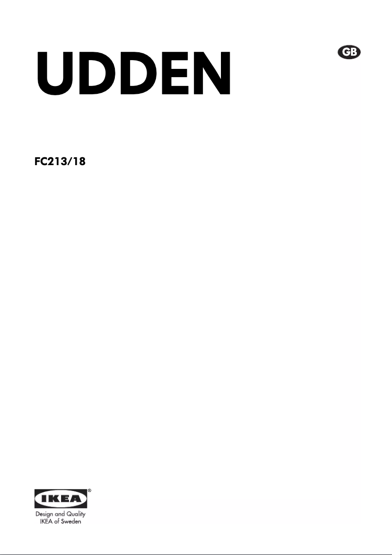 Page 1 de la notice Manuel utilisateur Ikea UDDEN FC213/18