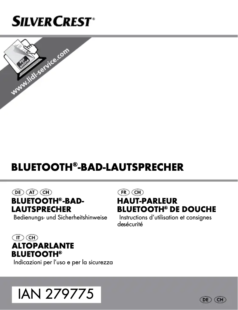 Page 1 de la notice Manuel utilisateur SilverCrest IAN 279775