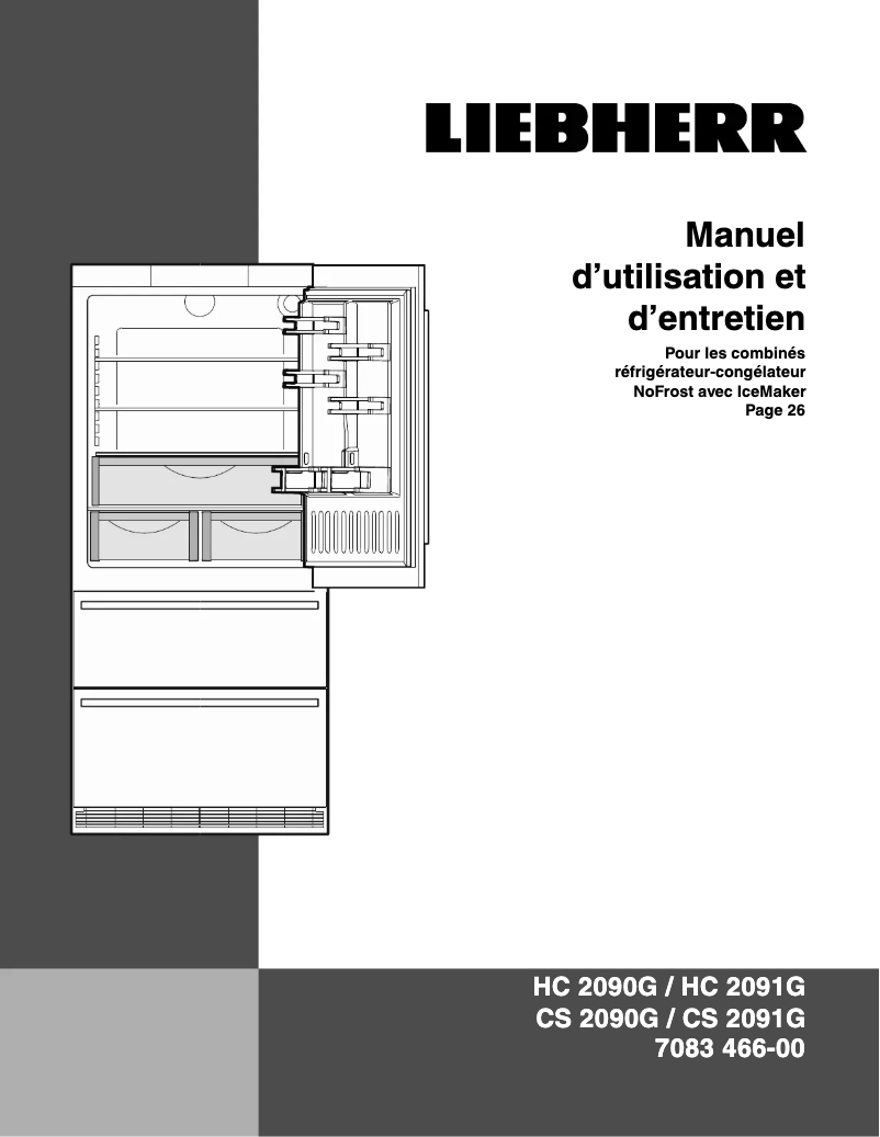 Page 1 de la notice Manuel utilisateur Liebherr CS 2091G