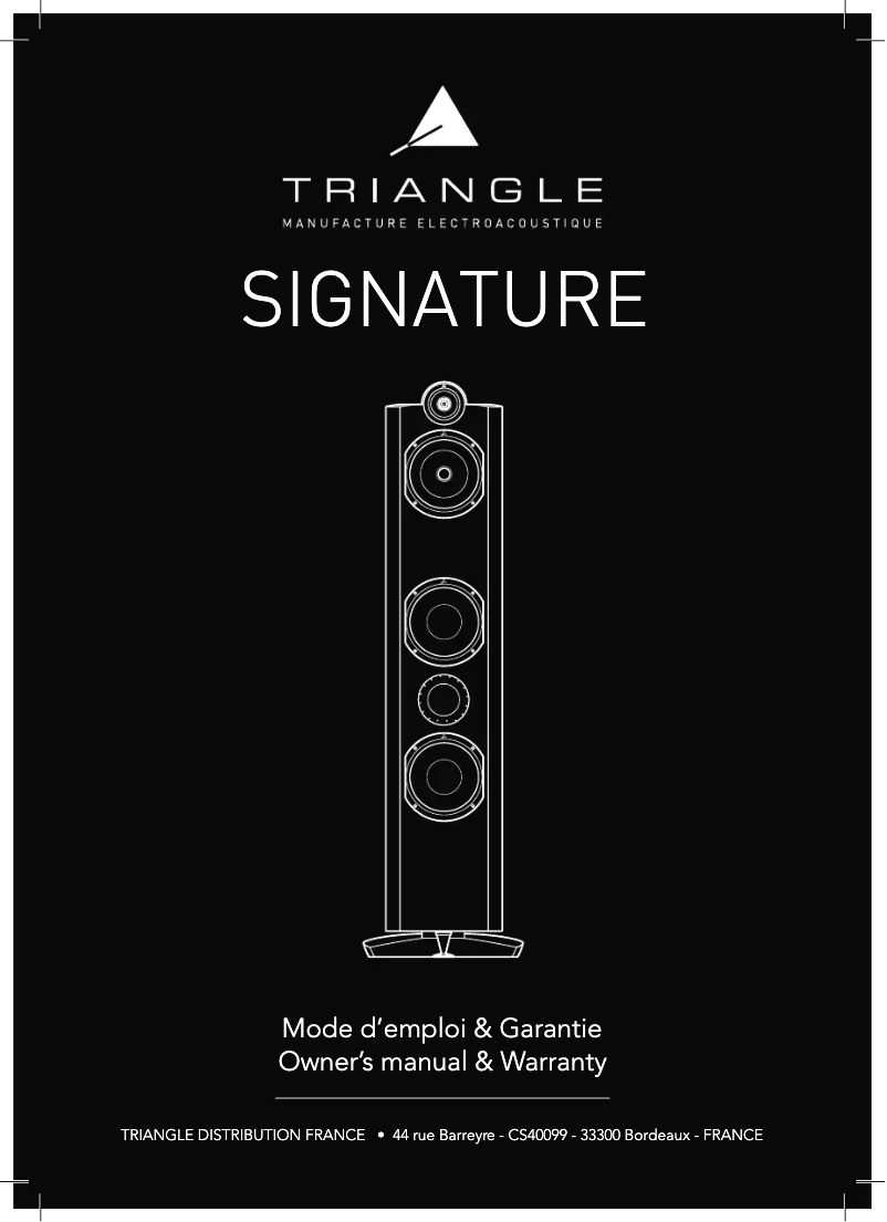 Page 1 de la notice Manuel utilisateur Triangle Theta