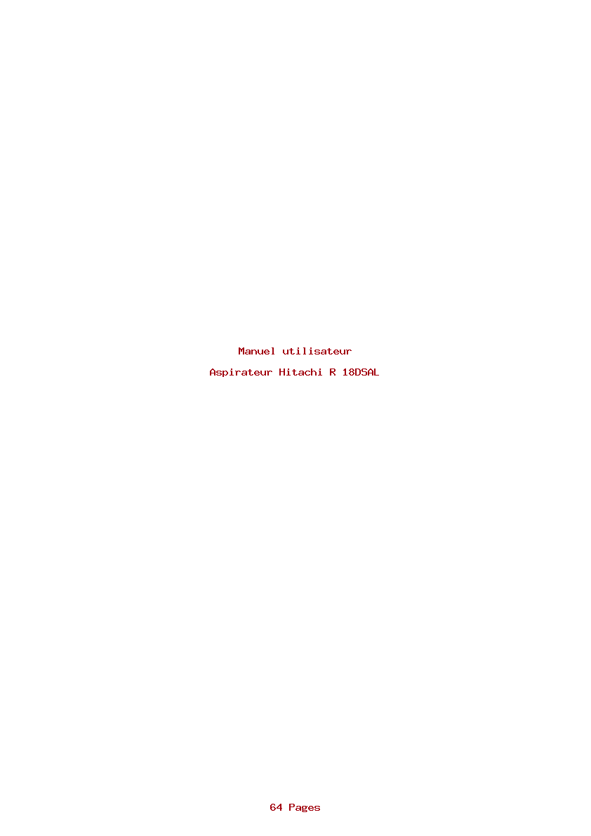 Page 1 de la notice Manuel utilisateur Hitachi R 18DSAL