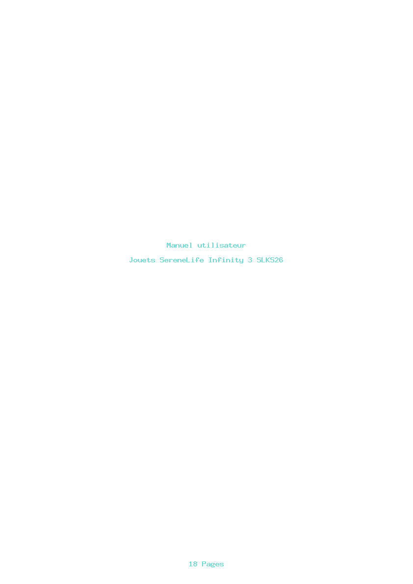 Page 1 de la notice Manuel utilisateur SereneLife Infinity 3 SLKS26