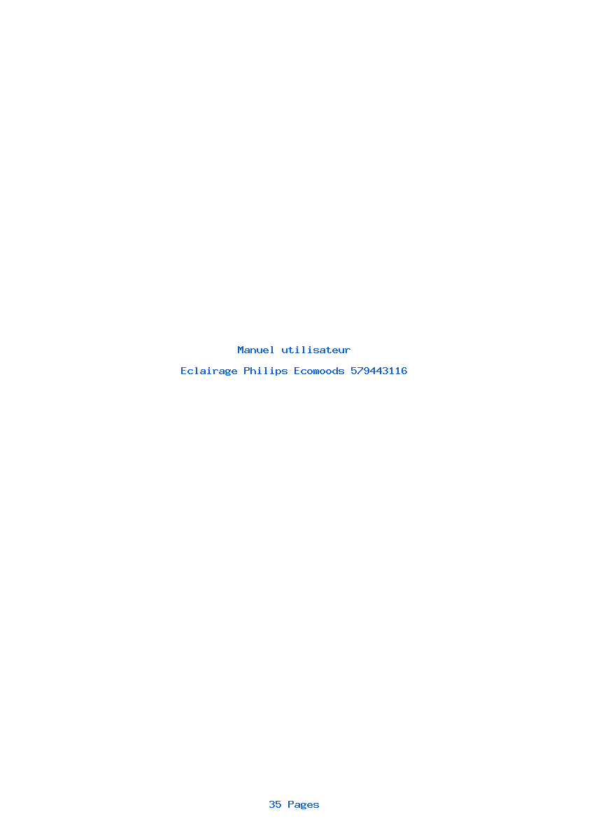 Page 1 de la notice Manuel utilisateur Philips Ecomoods 579443116