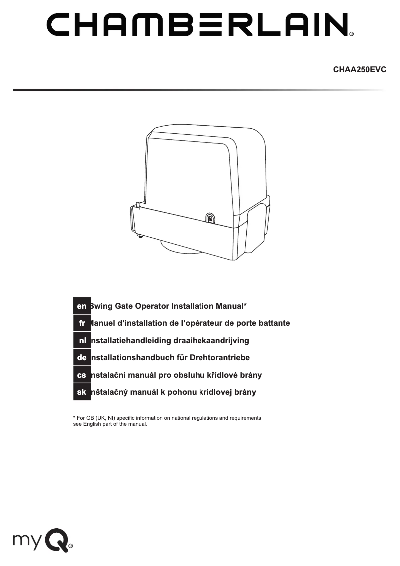 Página 1 del manual Manual de usuario Chamberlain CHAA250EVC
