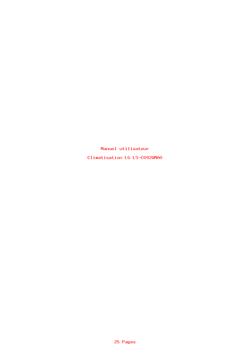Image de la première page du manuel de l'appareil LS-C092QMA0