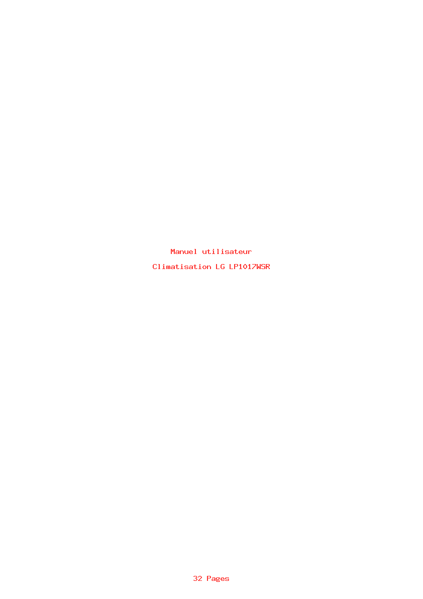 Page 1 de la notice Manuel utilisateur LG LP1017WSR