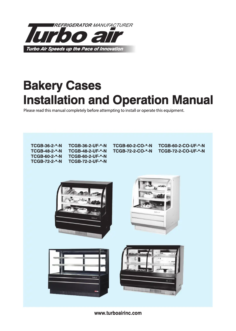 Página 1 del manual Manual de usuario Turbo air TCGB-60CO-R-N