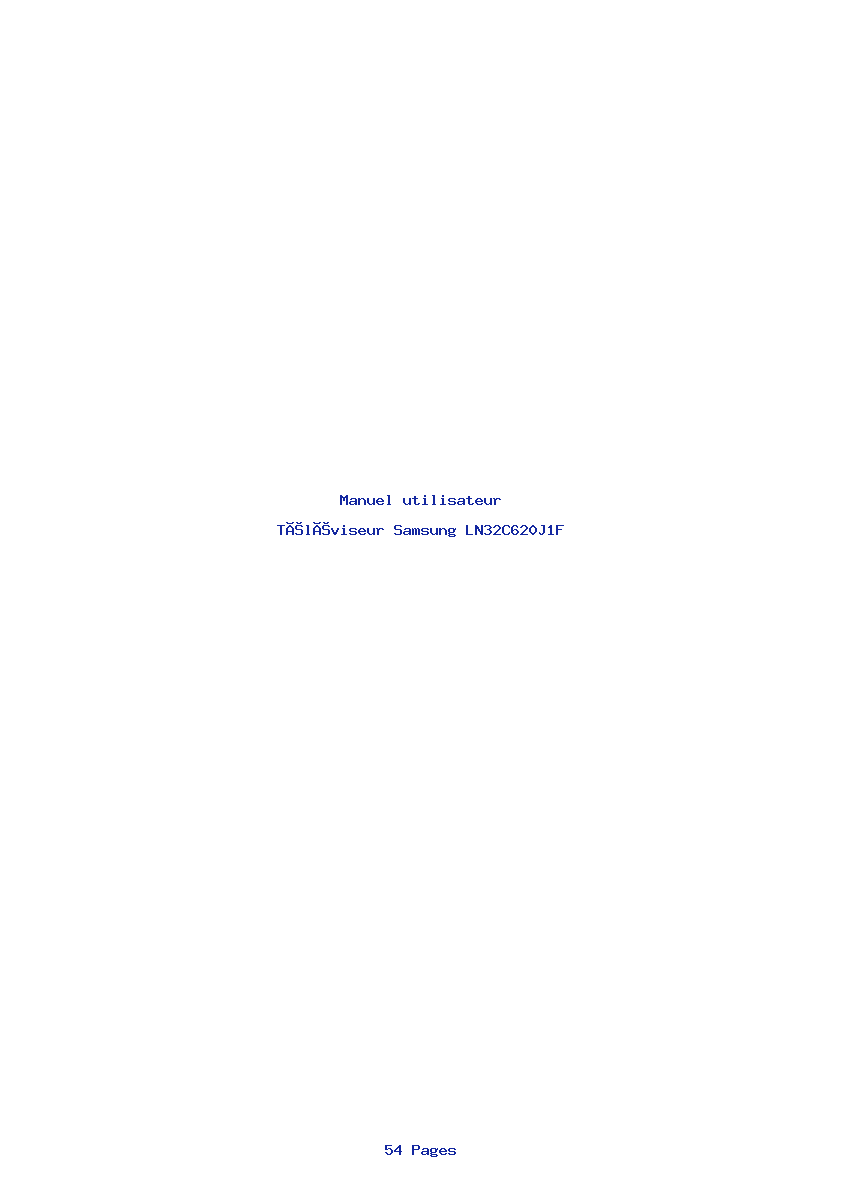 Page 1 de la notice Manuel utilisateur Samsung LN32C620J1F