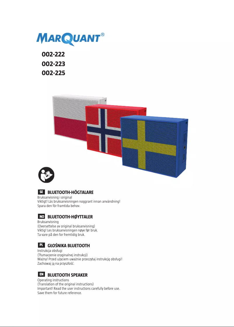 Page 1 de la notice Manuel utilisateur Marquant 002-222
