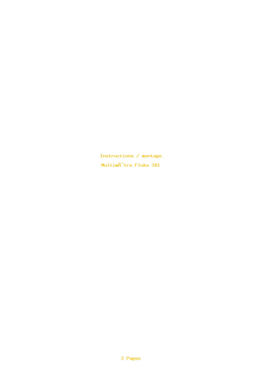 Page 1 de la notice Instructions / montage Fluke 381