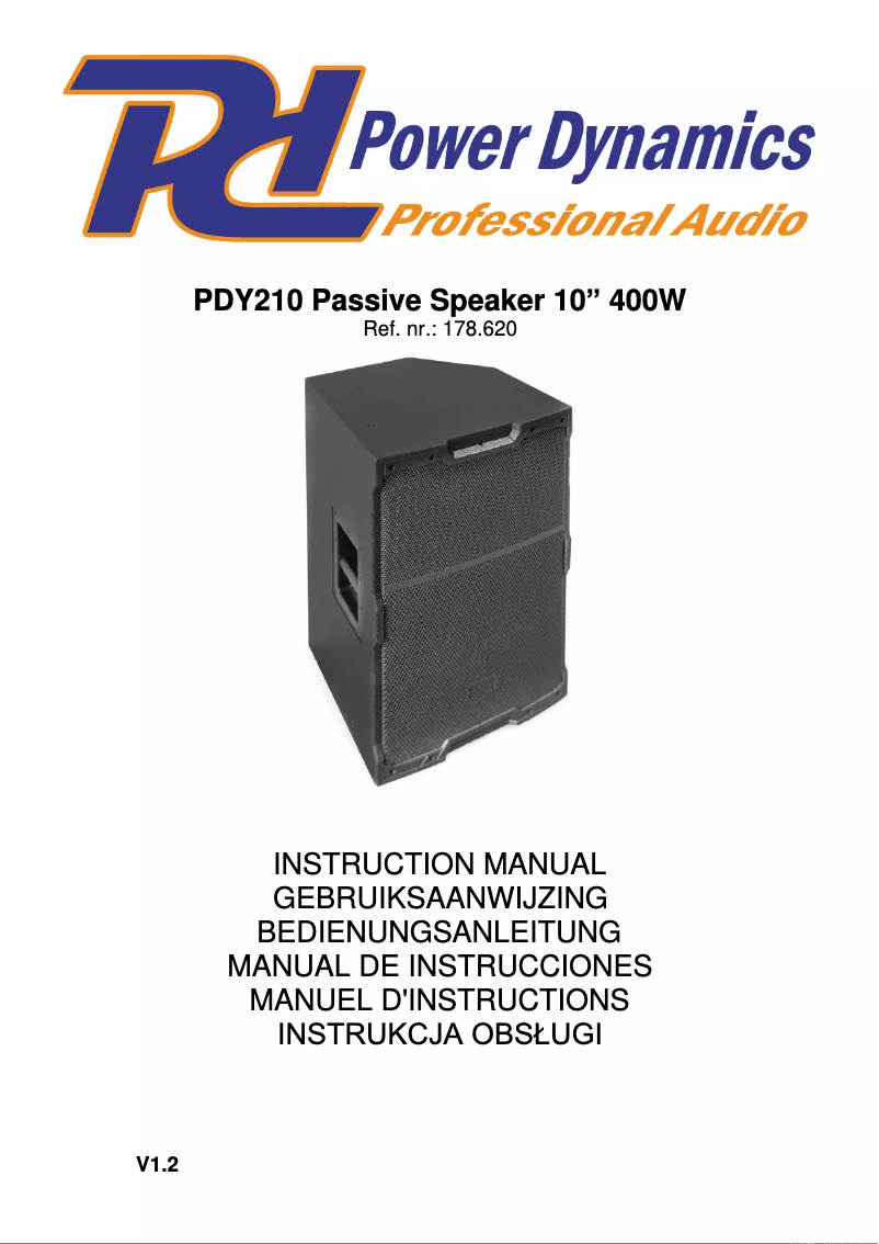 Page 1 de la notice Manuel utilisateur Power Dynamics PDY210