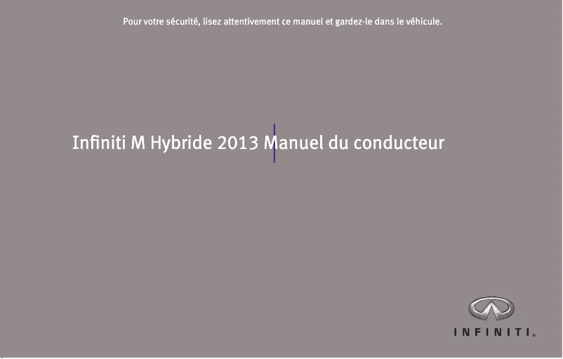Page 1 de la notice Manuel utilisateur Infiniti Q70 M Hybrid (2013)