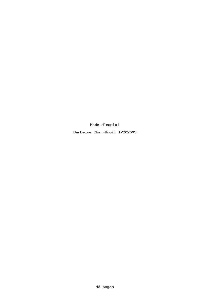 Page 1 de la notice Mode d'emploi Char-Broil 17202005