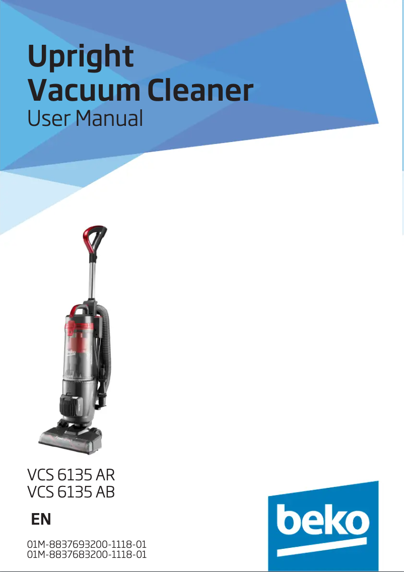 Page 1 de la notice Manuel utilisateur Beko VCS6135AR