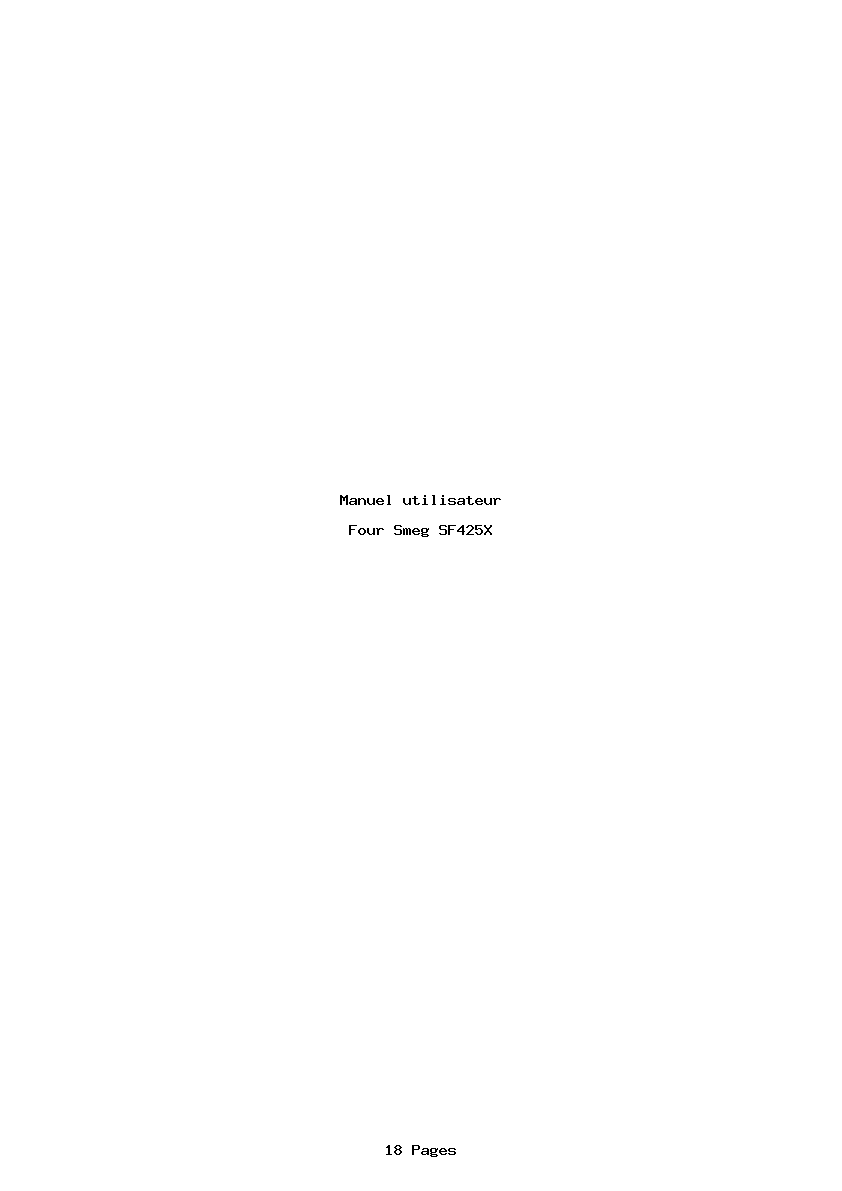 Page 1 de la notice Manuel utilisateur Smeg SF425X
