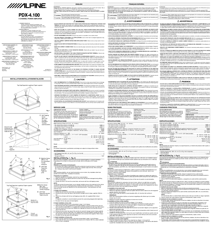 Page 1 de la notice Manuel utilisateur Alpine PDX-4.100