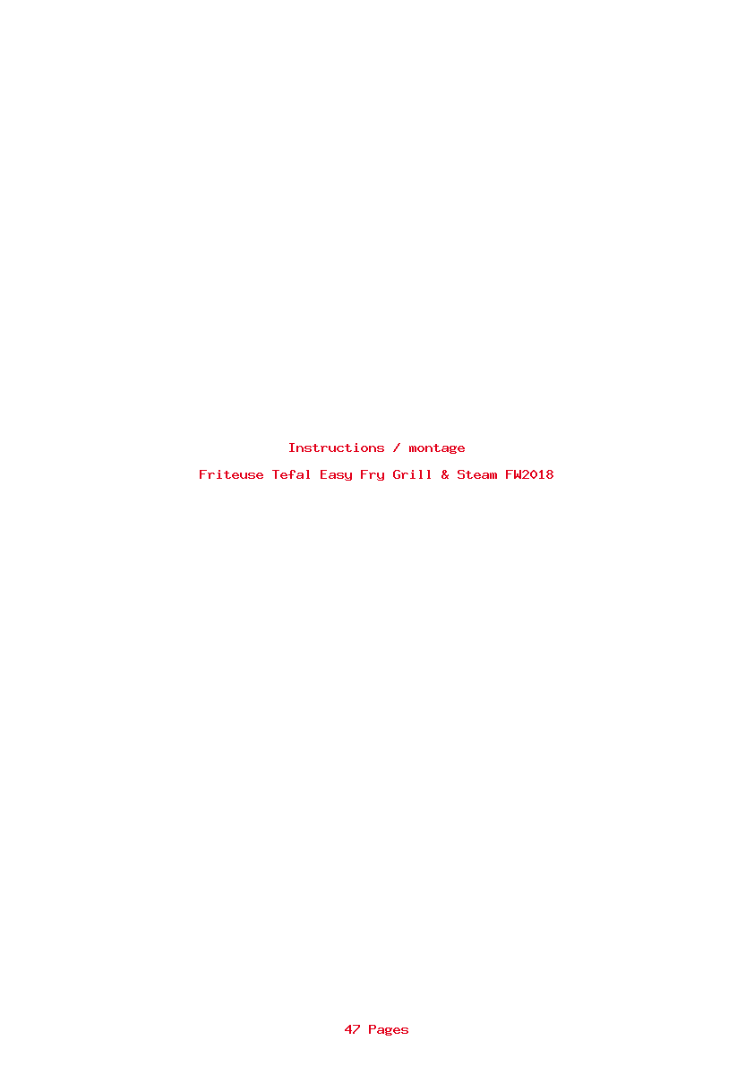 Page 1 de la notice Instructions / montage Tefal Easy Fry Grill & Steam FW2018