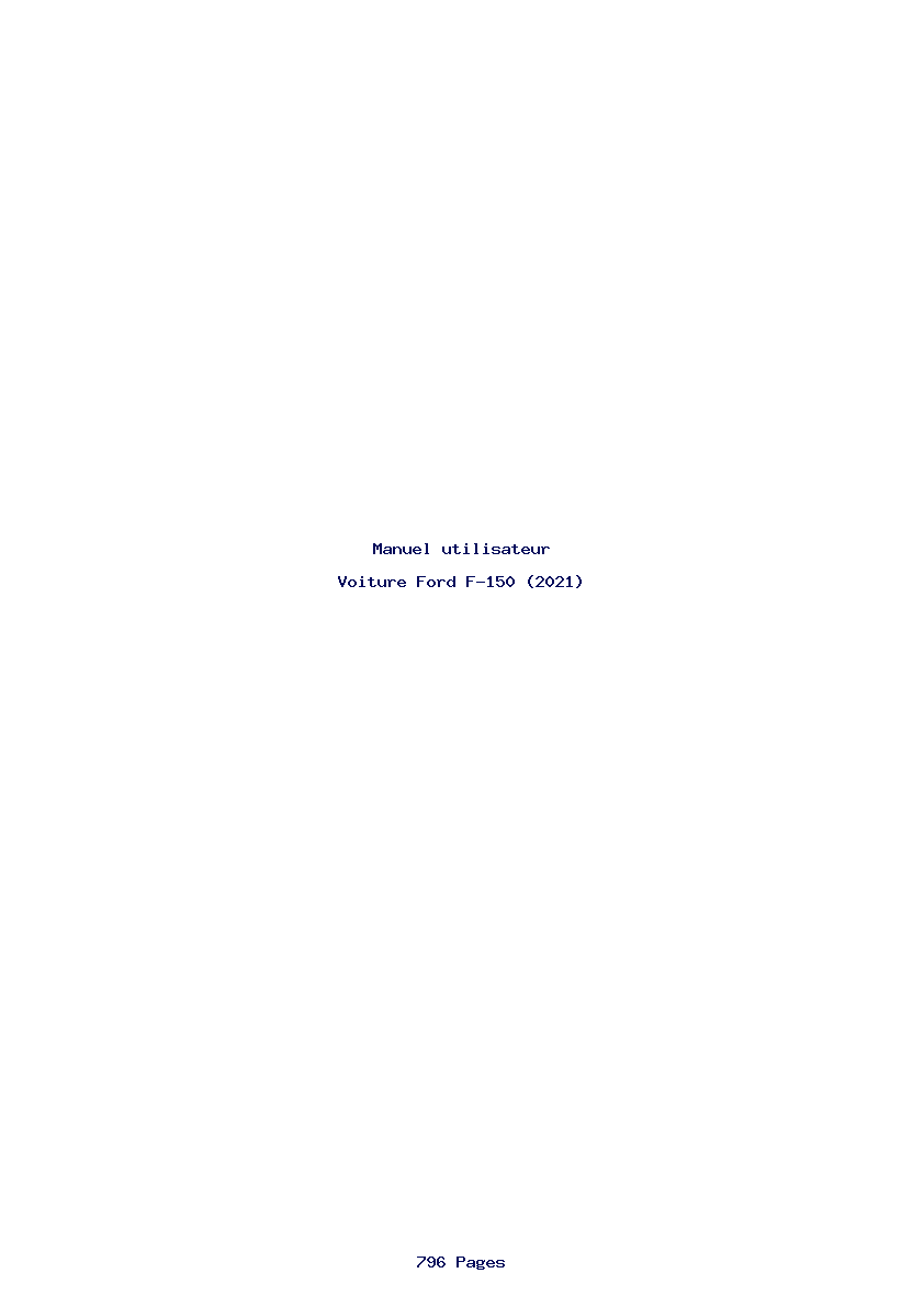Page 1 de la notice Manuel utilisateur Ford F-150 (2021)