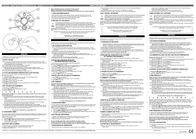 Page 1 de la notice Manuel utilisateur Topcom TH-4671