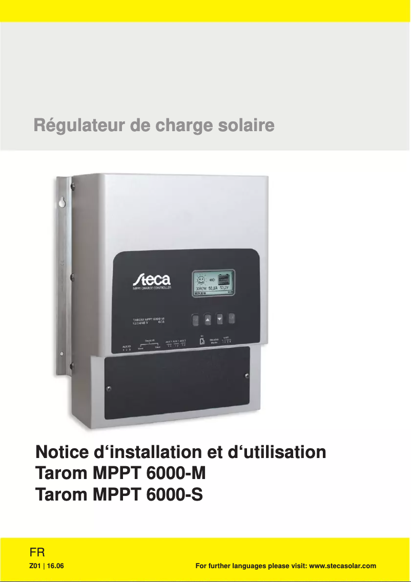 Page 1 de la notice Manuel utilisateur Steca Tarom MPPT 6000-M